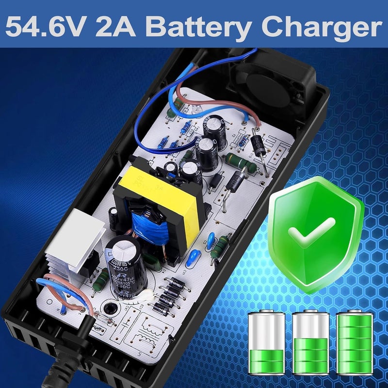YOUHELLOME 54.6V 3A Charger 5.5 * 2.1mm Plug for Rad Power, Himiway Cruiser, Lectric XP, Aventon Pace 500/ Level, Jasion eb7, Hiboy Titan/Titan Pro, Ecotric Seagull, VIVI/Ancheer, Boosted B0ard Li-ion Battery - Image 5